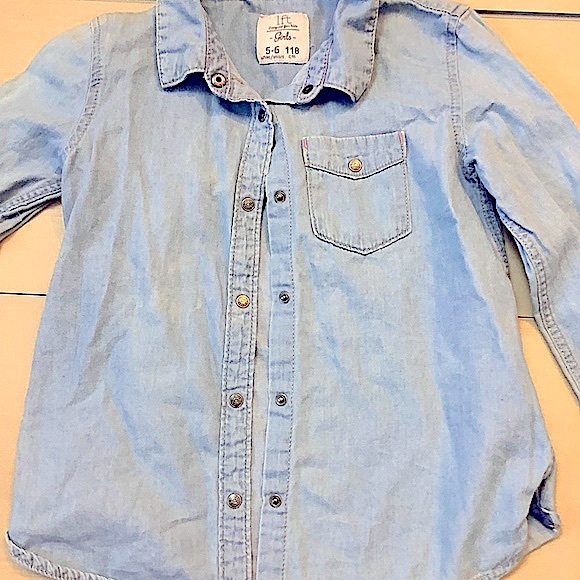 Unisex Kids Lefties Casual Blue Buttoned Denim Jacket - Picture 2 of 5